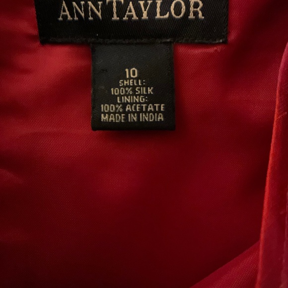 Ann Taylor Silk cocktail dress in fushia and orange. - Picture 5 of 8